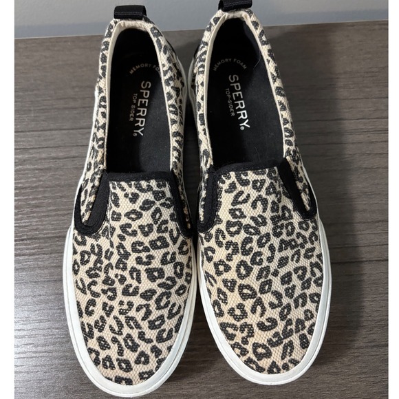 Sperry Top-Sider Crest Twin Gore Platform Leopard Print Slip on Sneaker Size 6 - Picture 2 of 8
